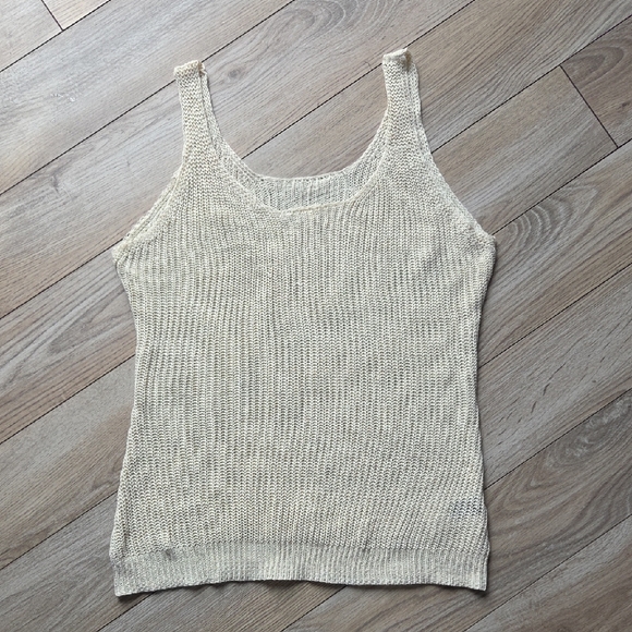 Light Weight Chic Knit Tank Top in Cream XL - Picture 1 of 6